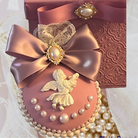 Shabby Chic Christmas Tree Ornament Set 3, X-Mas Tree decorations, Victorian - Picture 12 of 15